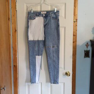 Haute Curve Sz 16 Jeans Blue White Denim Bohemian High Rise Skinny StyleHCH11095